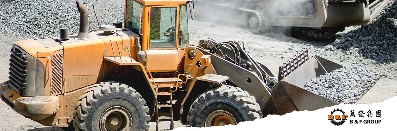 a wheel loader during operation